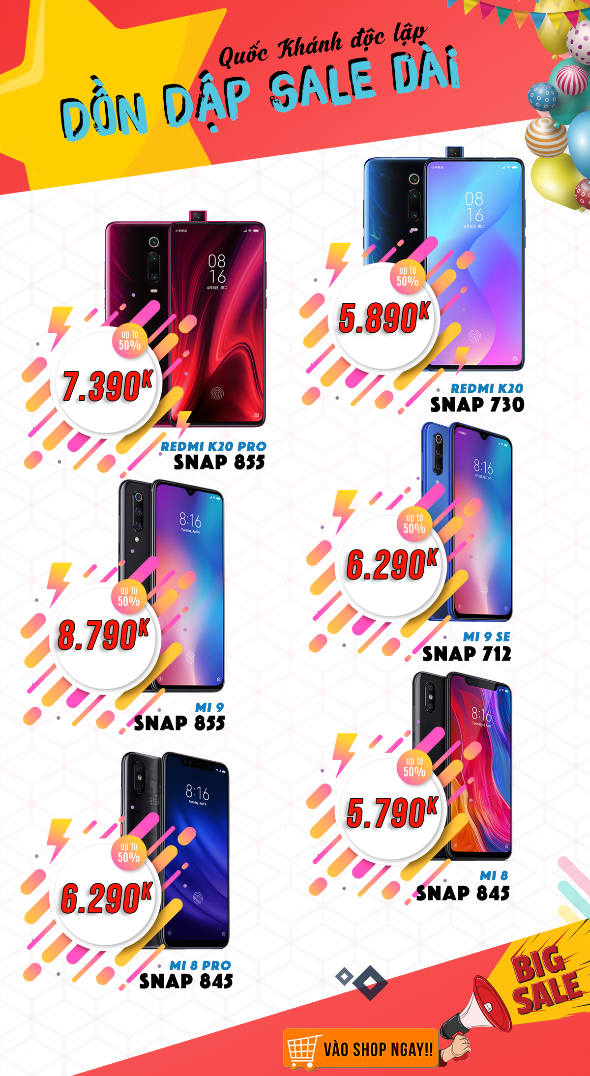 Quốc Khánh Độc Lập - Dồn Dập Ưu Đãi - Xiaomi, Realme giảm sập sàn - Nhận quà khủng - Clickbuy