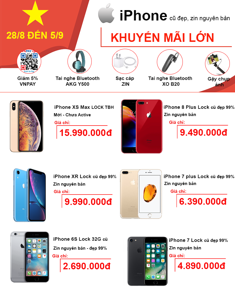 Quà tặng khủng khi mua iPhone dịp Quốc Khánh 2/9 - Clickbuy