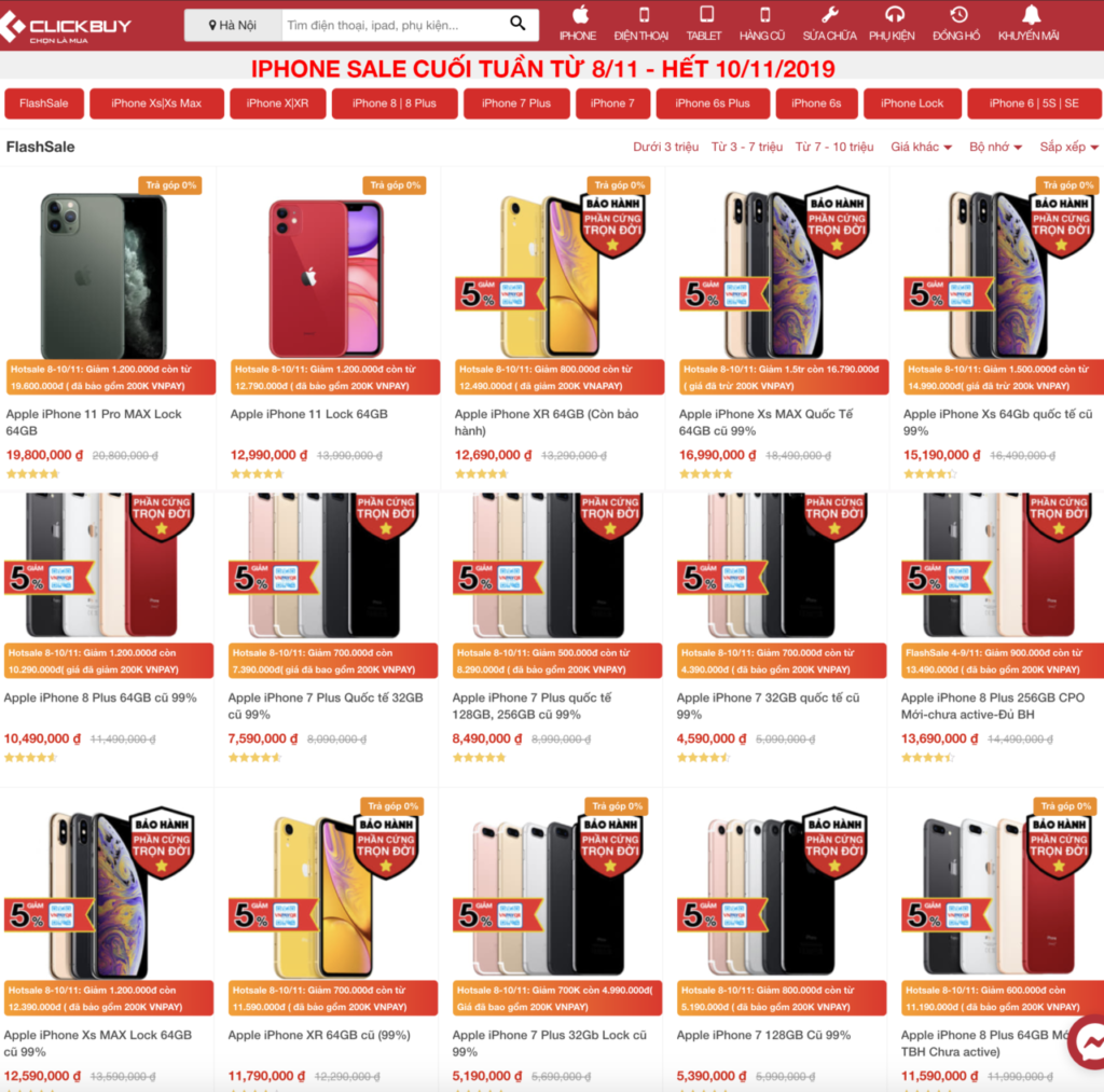 Siêu Táo - Siêu Sale - 3 ngày cuối tuần từ mùng 8/11 - 10/11 tại Clickbuy - Clickbuy