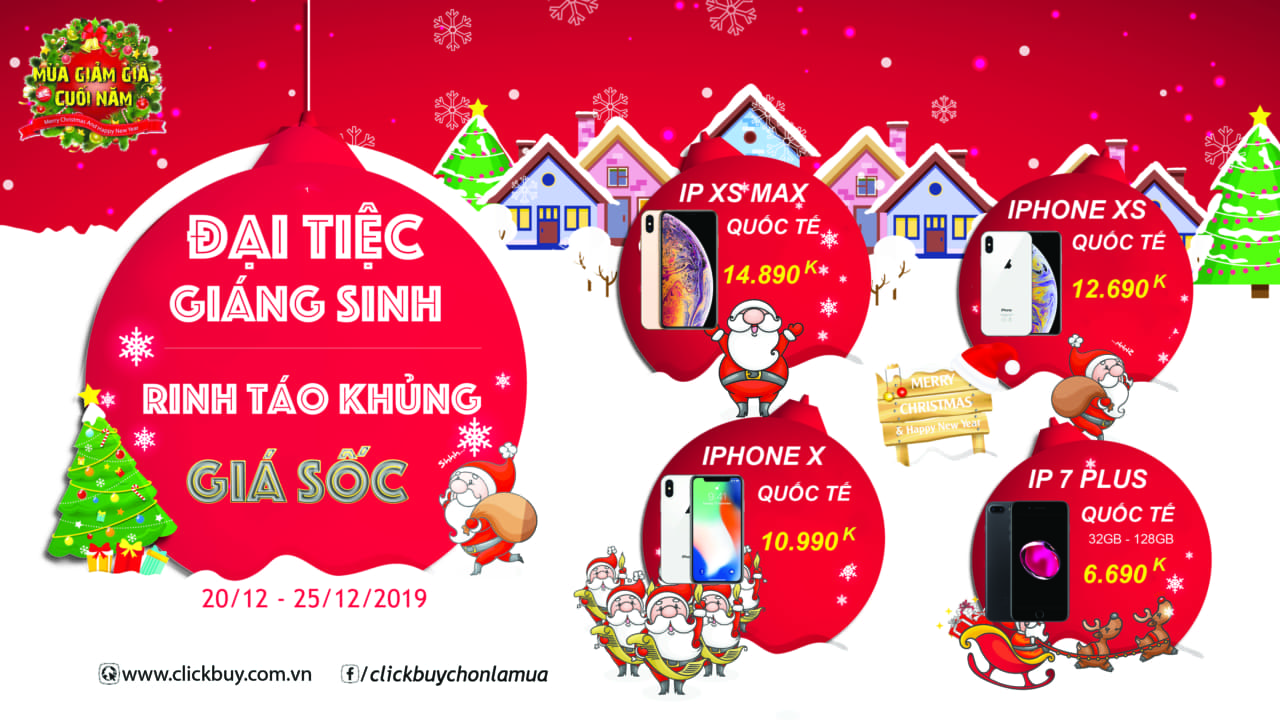 Đại tiệc giáng sinh - Ring táo khủng giá sốc từ 20 đến 25/12 - Clickbuy
