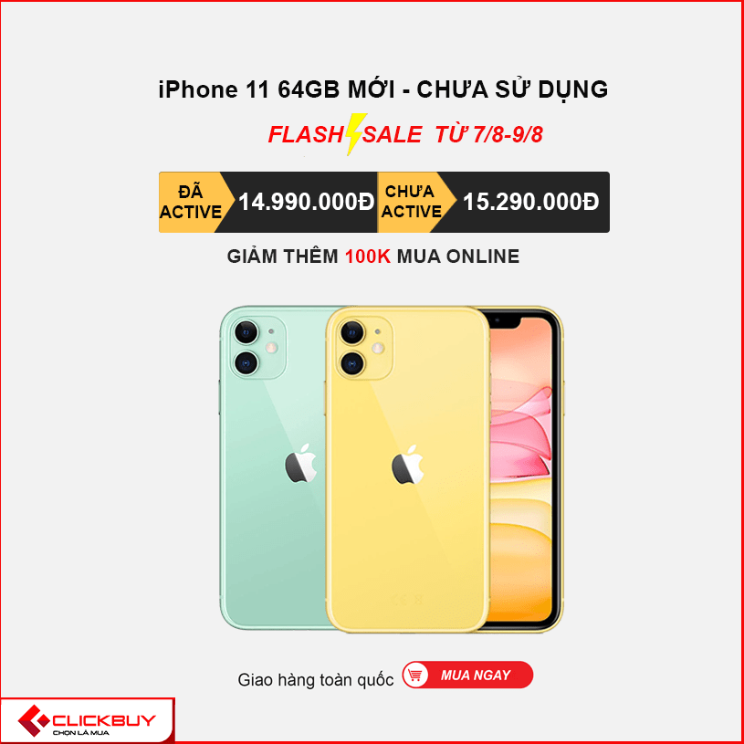 Flash sale iPhone tuần từ 7/8 - hết 9/8: Toàn hàng chất - Giá rẻ ngất - Clickbuy
