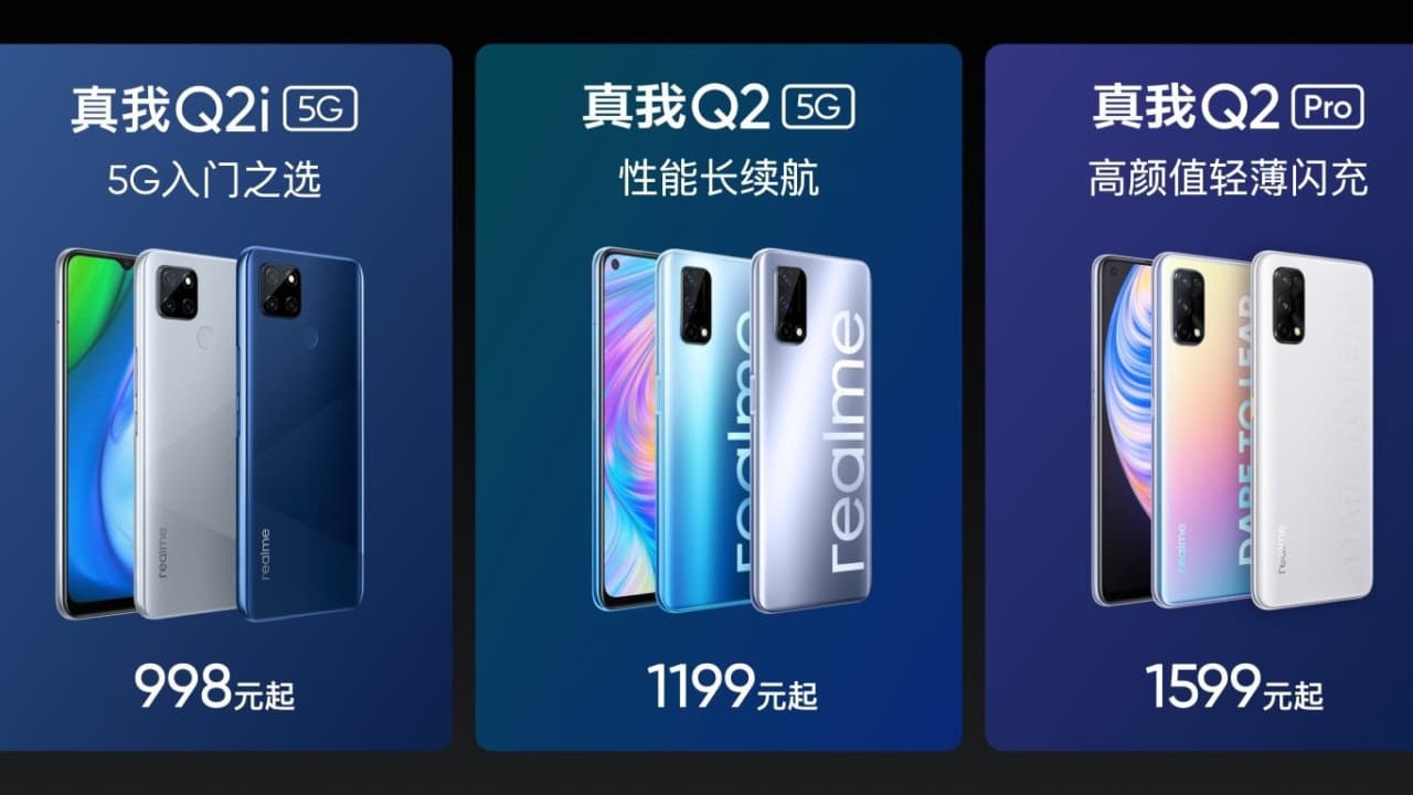 Realme Q2, Realme Q2 Pro hỗ trợ 5G ra mắt với Chip Dimensity 800U, sạc nhanh 65W, màn hình 120Hz
