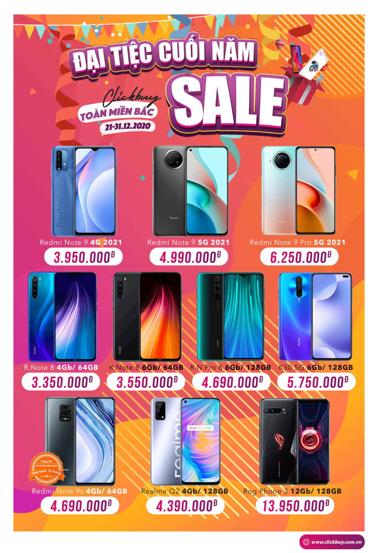Tri Ân cuối năm – Bốc thăm trúng lớn – 100% trúng quà - Clickbuy