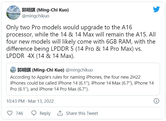 iPhone 14 chỉ được trang bị chip A15 Bionic mạnh ngang iPhone SE 2022 - Clickbuy