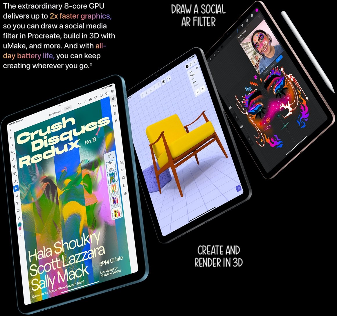 Apple iPad Air 5G với chip M1 đột phá, 5G cực nhanh, v.v.. ra mắt