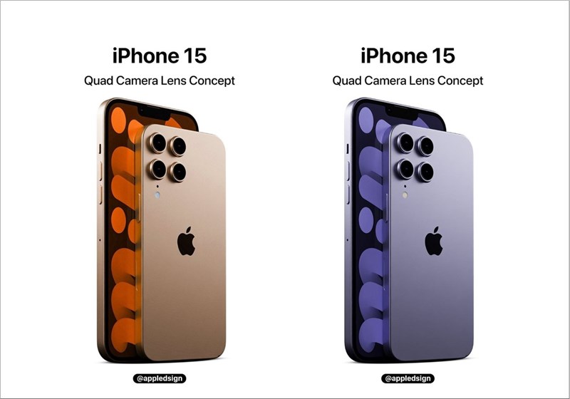 Concept iPhone 15 lộ diện với thiết kế đầy bất ngờ khi có đến 4 camera mặt lưng được bố trí theo kiểu dáng mới - Clickbuy