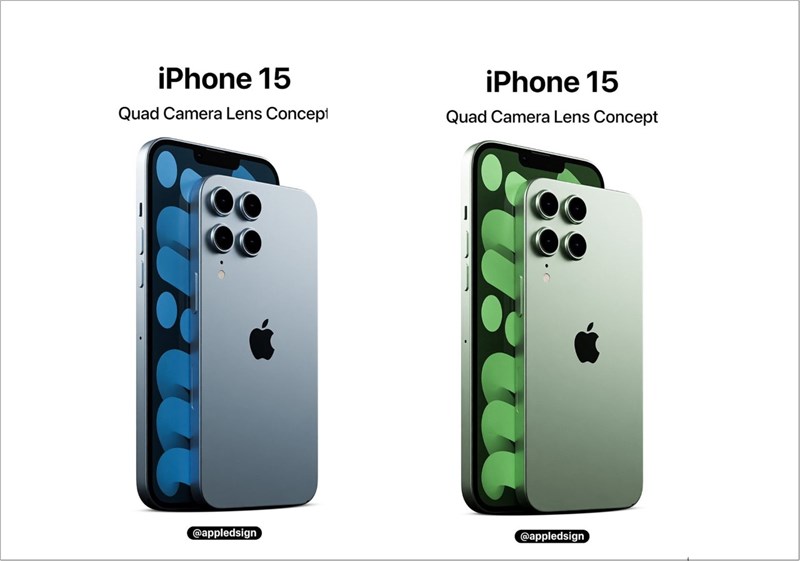 Concept iPhone 15 lộ diện với thiết kế đầy bất ngờ khi có đến 4 camera mặt lưng được bố trí theo kiểu dáng mới - Clickbuy