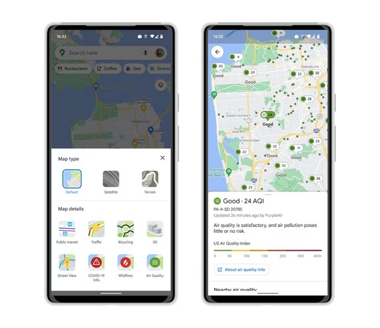 Google Maps có thể cho người dùng biết chất lượng không khí nơi bạn đang sống? - Clickbuy