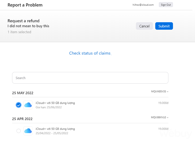 Khi mua hoặc đăng ký nhầm dịch vụ trên App Store bạn có thể lấy lại được tiền?