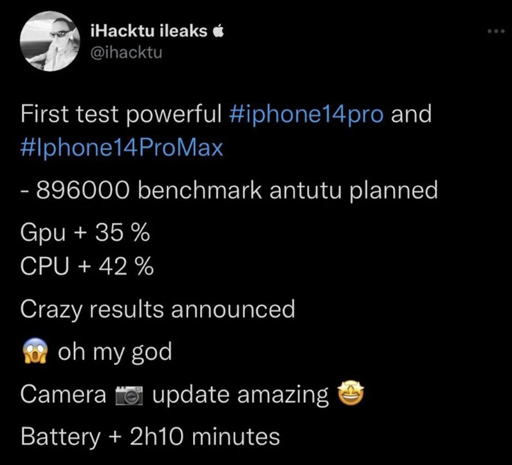 Hai mẫu iPhone 14 Pro có điểm Antutu điểm chuẩn trên 896.000