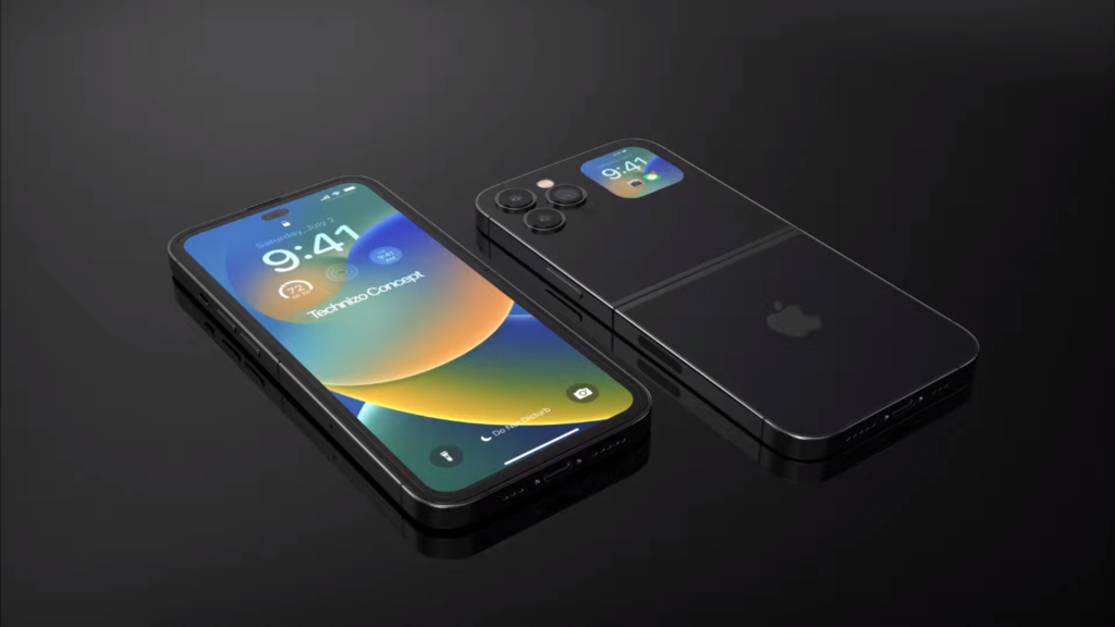 Bất ngờ xuất hiện ý tưởng hình ảnh concept màn hình gập của iPhone 15 Flip - Clickbuy