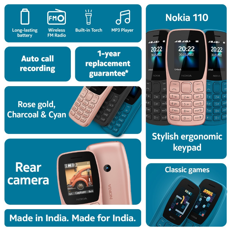 Trình làng điện thoại Nokia 110 4G 2022 với giá rẻ khó tin - Clickbuy