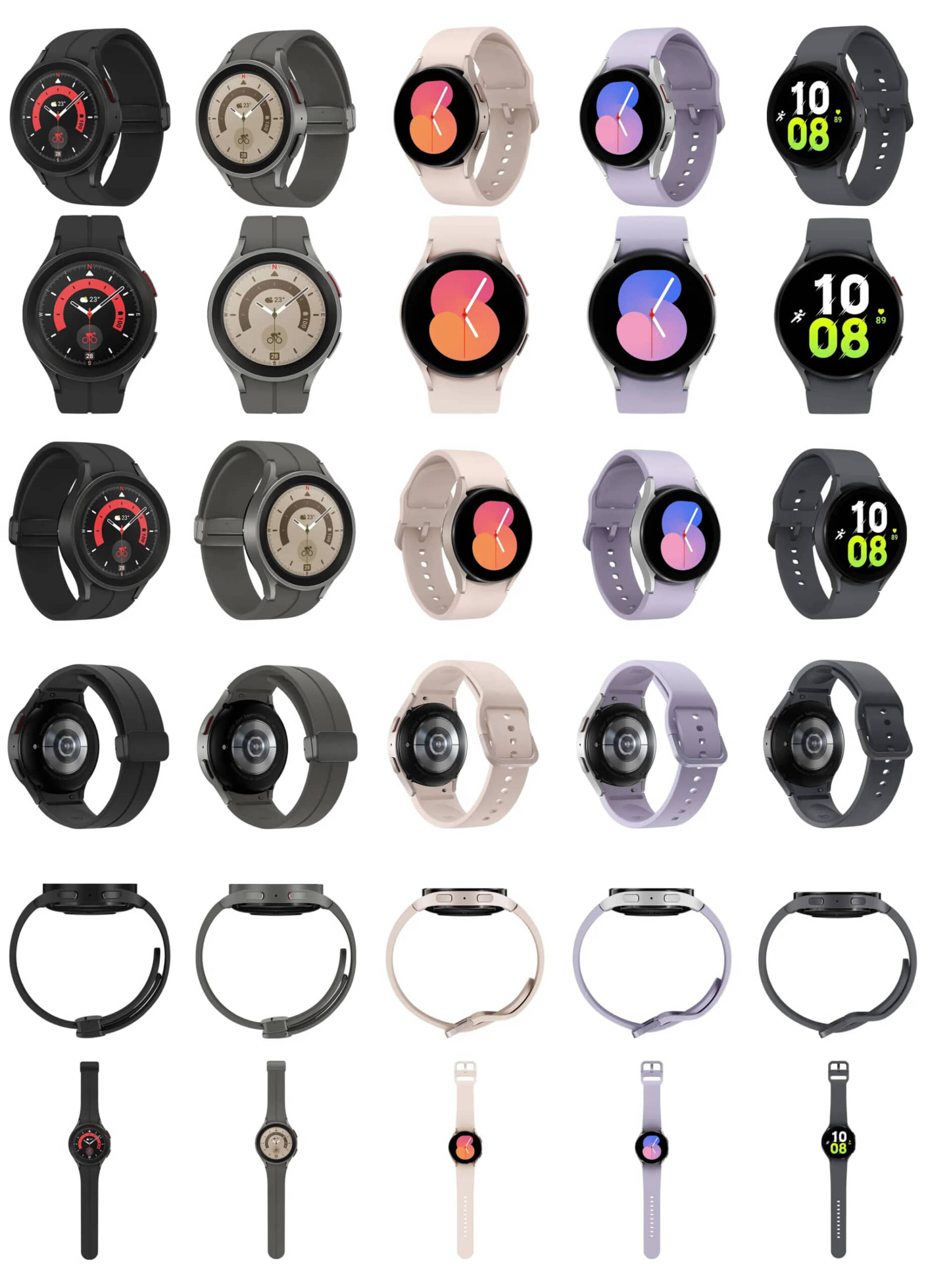 Samsung Galaxy Watch 5 series lộ ảnh render sắc nét, chất lượng cao