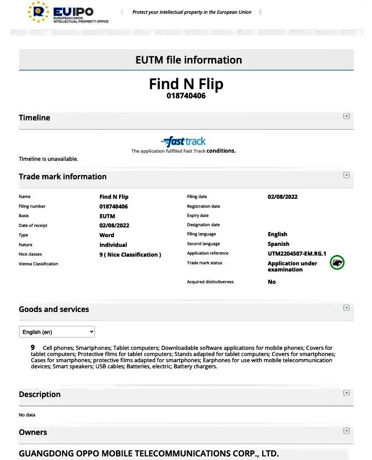 Oppo Find N Fold, N Flip đăng ký tên gọi dự kiến ra mắt trong năm nay