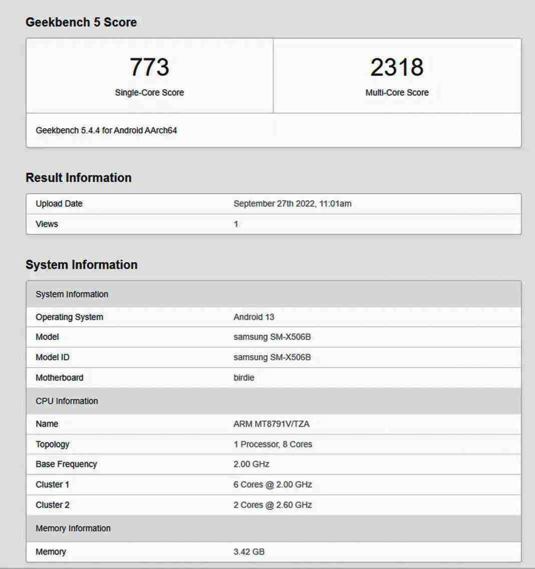 Samsung Galaxy Tab S8 FE