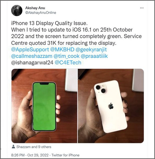 Người dùng iPhone 14 Pro và 13 đang gặp phải sự cố màn hình bị đơ, màn hình xanh khi cập nhật lên iOS 16.1 - Clickbuy
