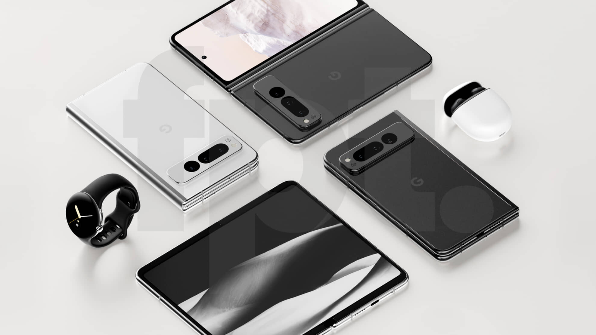 Google Pixel Fold lộ thiết kế từ mọi góc độ qua hình ảnh renders