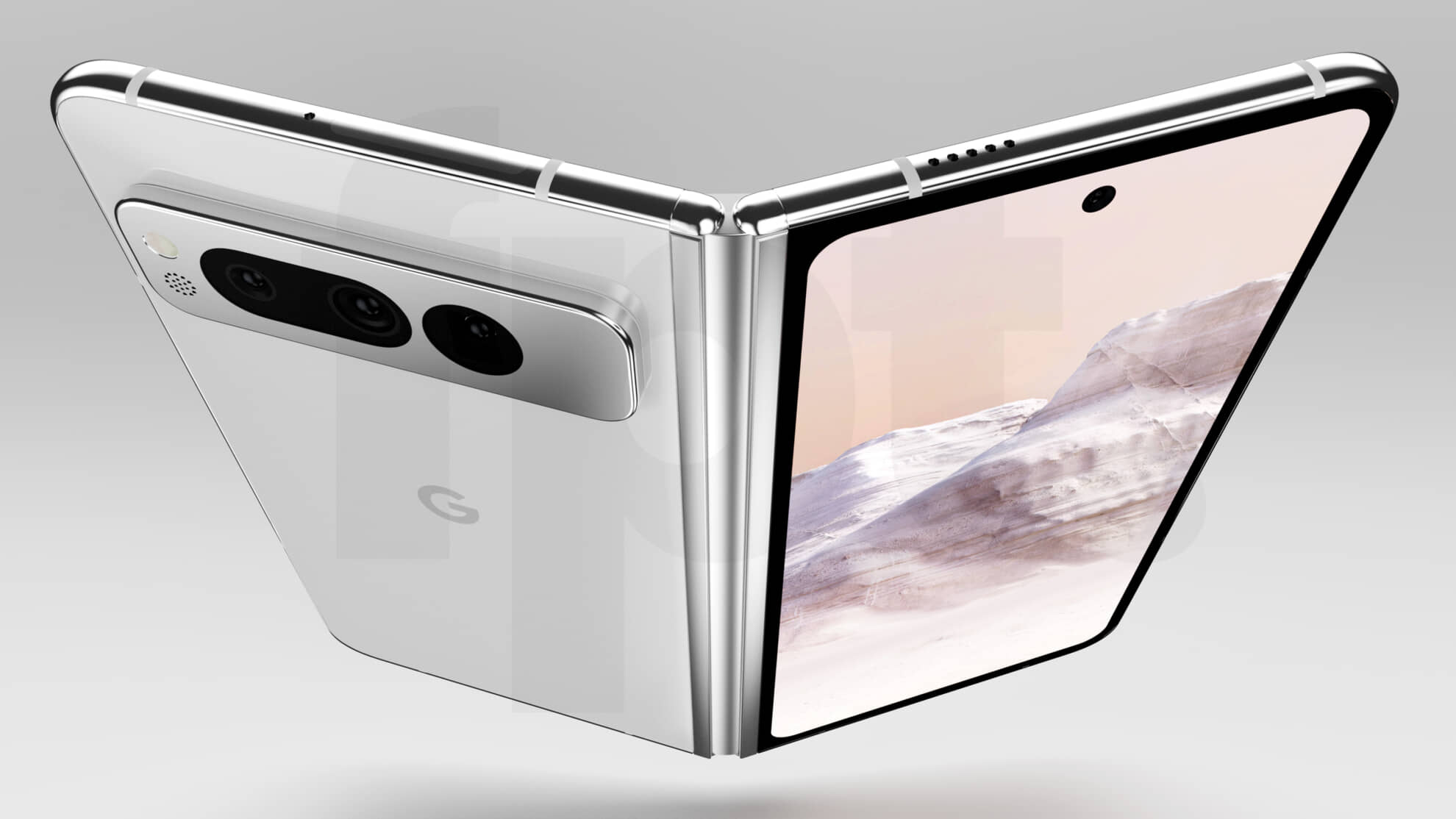 Google Pixel Fold lộ thiết kế từ mọi góc độ qua hình ảnh renders