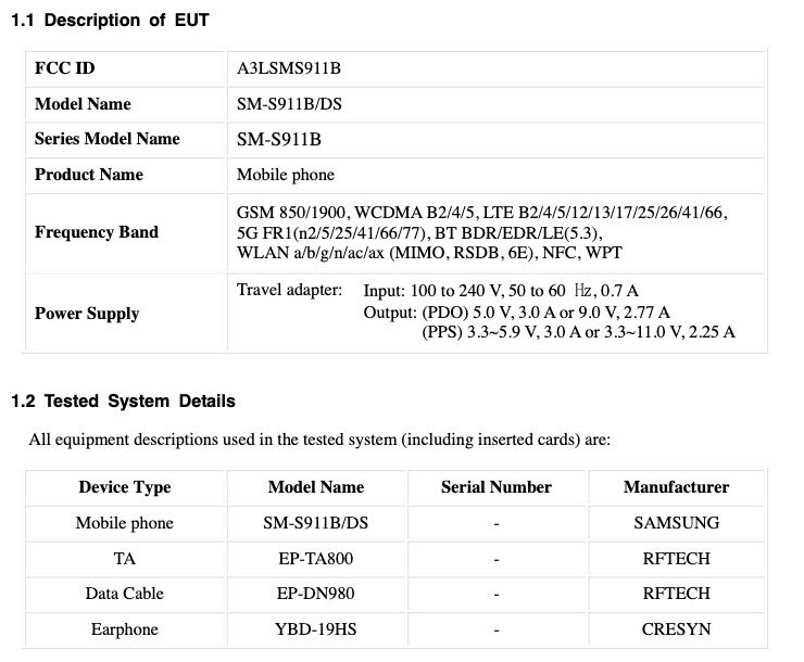 Samsung Galaxy S23, S23 Plus xuất hiện trên trang web FCC