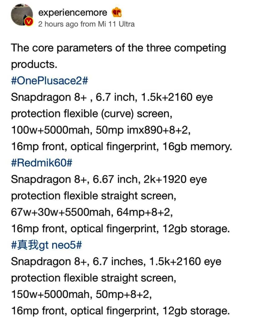 Xiaomi Redmi K60 lộ thông số kỹ thuật với Snapdragon 8+ Gen 1, ..