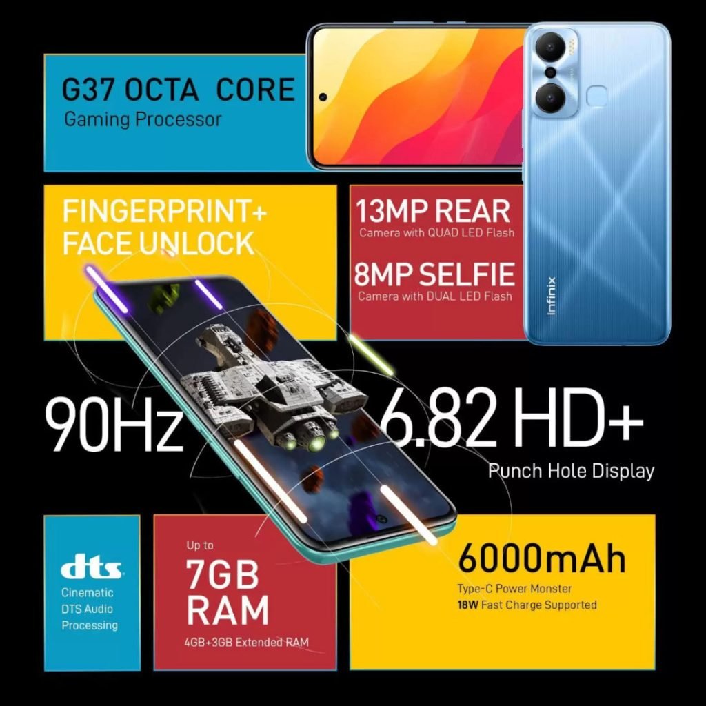 Infinix Hot 20 Play ra mắt: Màn hình 90Hz, Helio G37, pin 6.000mAh