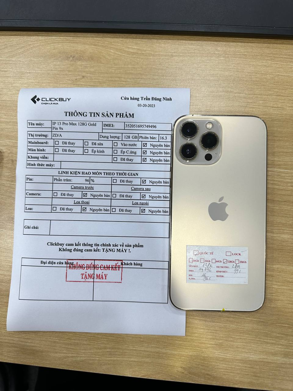 Cam kết iPhone cũ - clickbuy