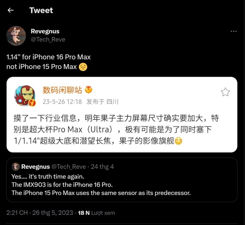 Bài viết chia sẻ lại thông tin từ Digital Chat Station và tiết lộ thêm về iPhone 15 Pro Max của Revegnus <a data-cke-saved-href='https://clickbuy.com.vn/iphone-16-series' href='https://clickbuy.com.vn/iphone-16-series'>iphone 16 pro</a> Max sẽ chụp đêm tốt hơn thế hệ tiền nhiệm nhờ vào sự nâng cấp này