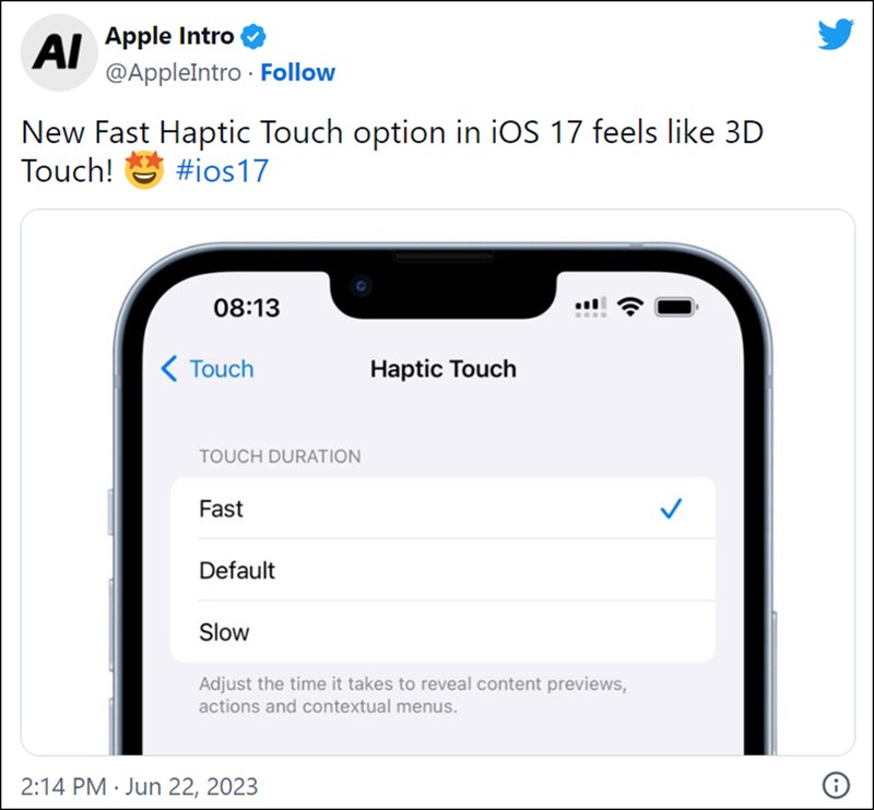 Apple đem trở lại trải nghiệm 3D Touch trên iPhone với iOS 17 Beta 2 - Clickbuy