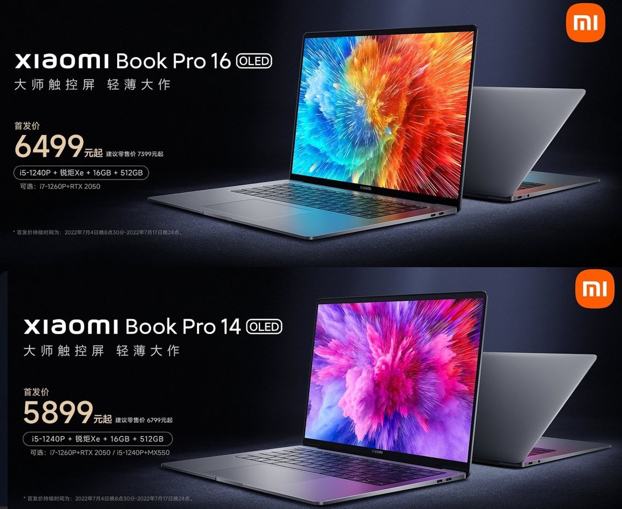 Xiaomi ra mắt laptop Book Pro 2022, trang bị màn hình OLED 4K, CPU Intel Core thế hệ 12, giá từ 20 triệu đồng - Clickbuy