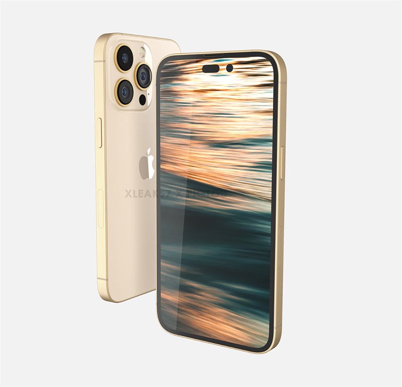 Rò rỉ thông số cấu hình cùng thiết kế mới lạ của iPhone 14 Pro iPhone 14 Pro màu vàng gold bất ngờ lộ diện Cụm camera siêu to, viền mỏng hơn, màn hình được mở rộng vì mất đi tai thỏ - Clickbuy
