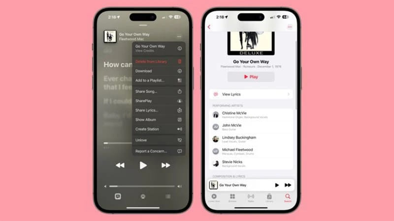 Trên ứng dụng Apple Music, người dùng đã có thể xem thông tin tác giả bài hát một cách dễ dàng
