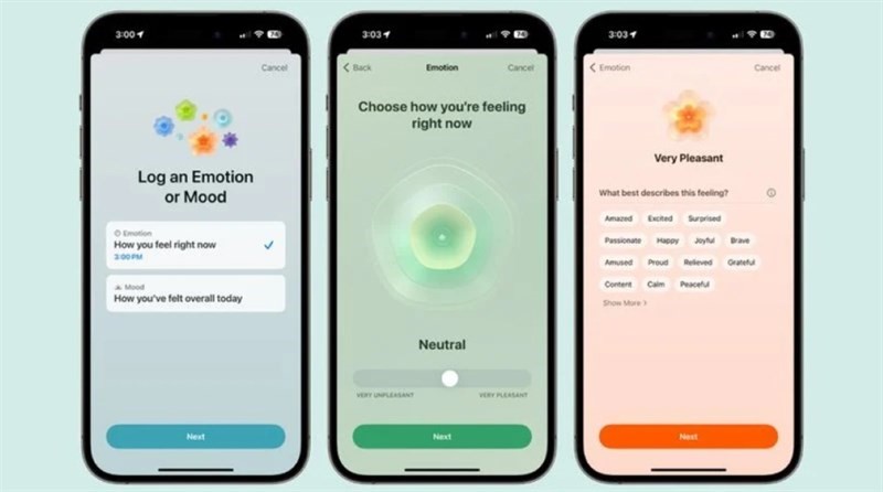 Giao diện Mood Tracking được tinh chỉnh (Ảnh: MacRumors)
