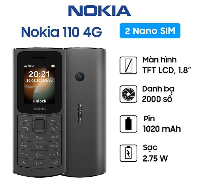 Nokia 110 4G DS - Cuộc sống tiện ích và kết nối 4G tốc độ cao