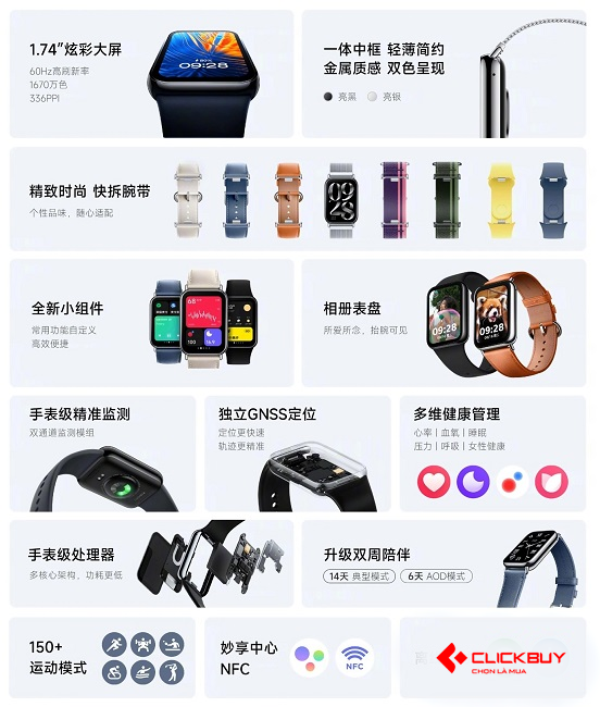 Xiaomi Band 8 Pro với màn hình 1,74″ AMOLED - Clickbuy