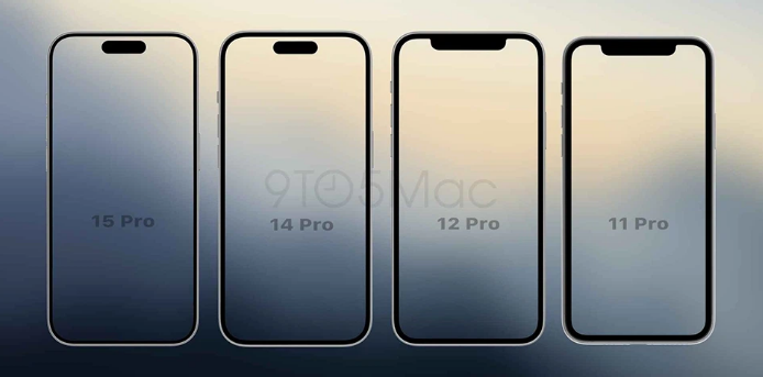Hình ảnh mặt kính của dòng iPhone 15 Pro so sánh với các thế hệ khác- Clickbuy 