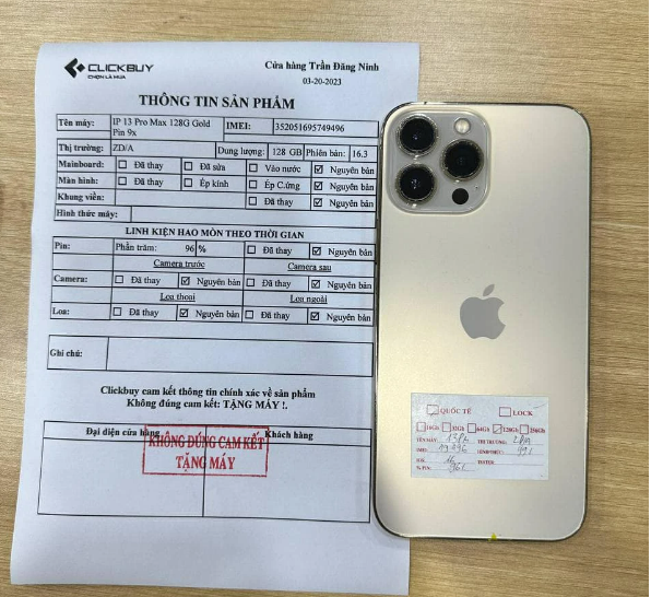 Giấy cam kết iPhone cũ