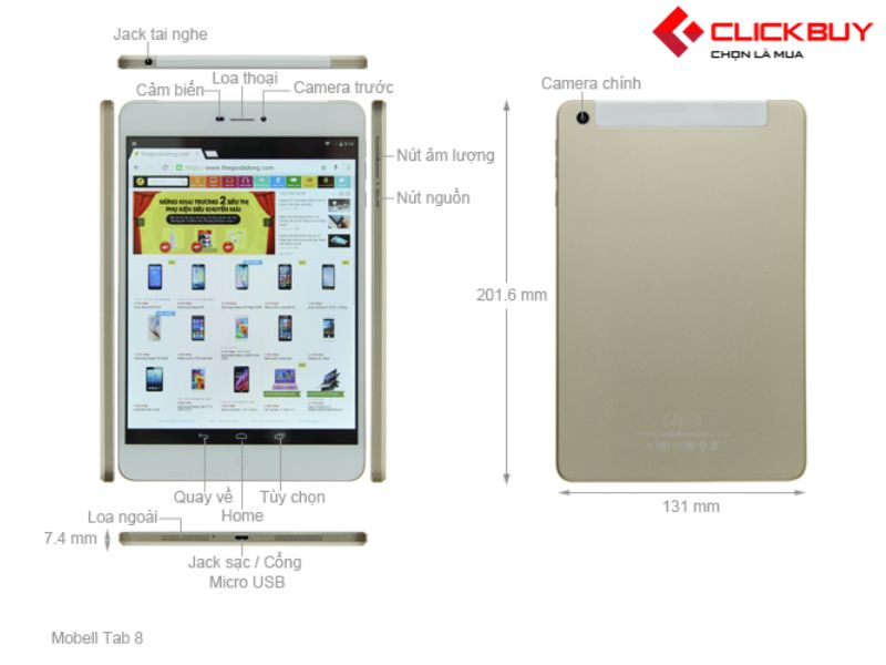 Tìm hiểu về Mobell Tab 8.1