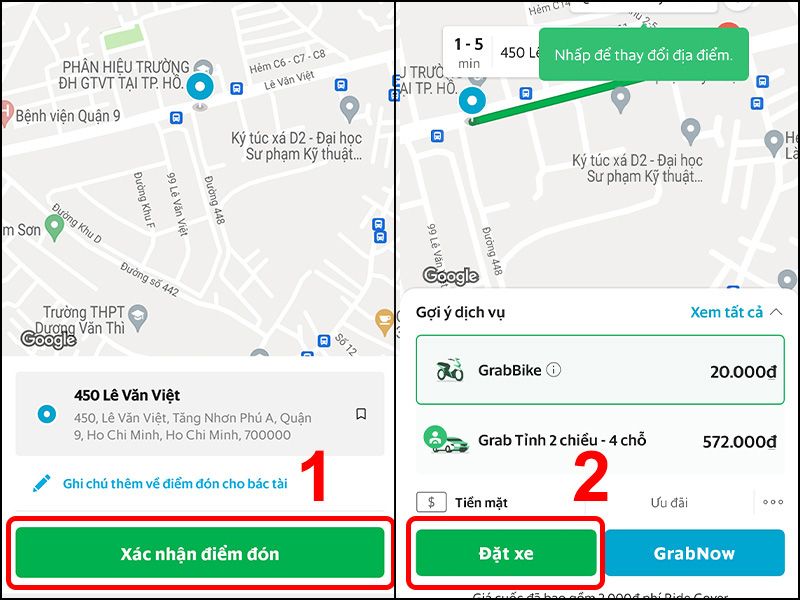 Hướng dẫn cách đặt Grab chi tiết trên điện thoại