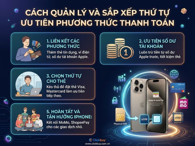 Cách quản lý và sắp xếp thứ tự ưu tiên phương thức thanh toán