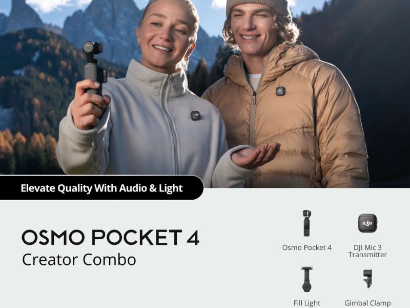 Bộ phụ kiện đi kèm trong DJI Pocket 4 Creator Combo