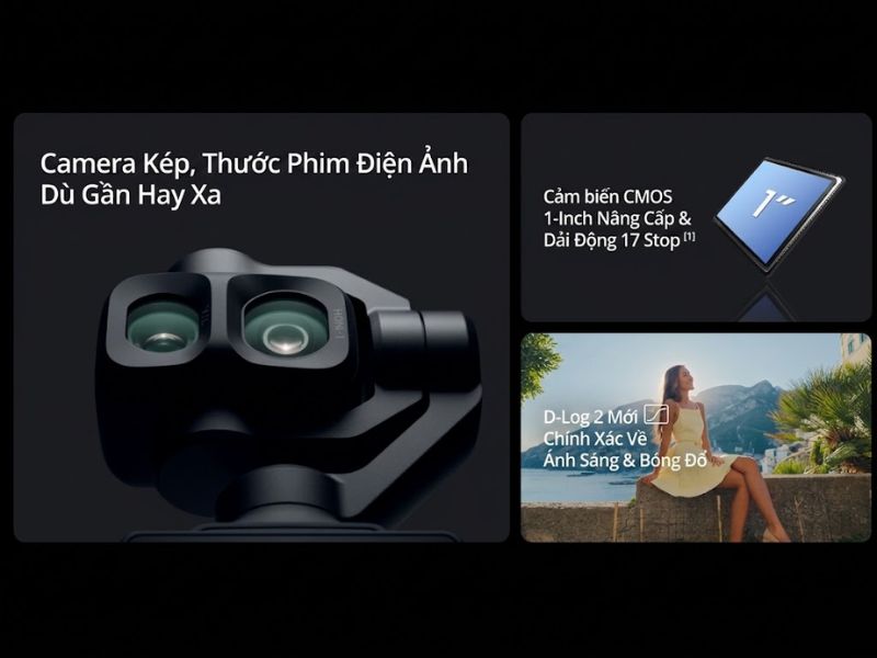 Camera kép sắc nét trên DJI Osmo Pocket 4P Vlog Combo