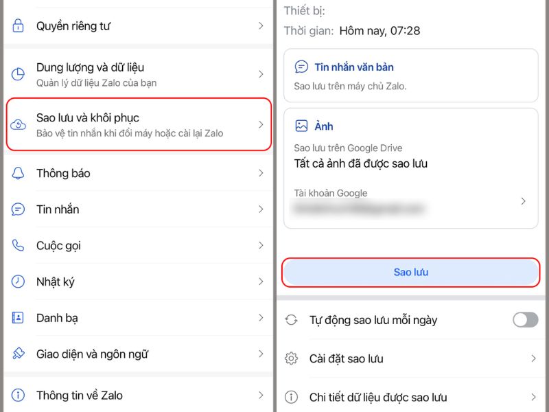 Tiến hành đồng bộ dữ liệu
