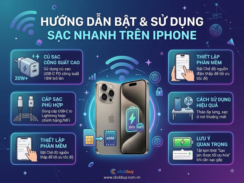 Hướng dẫn bật và sử dụng sạc nhanh trên iPhone
