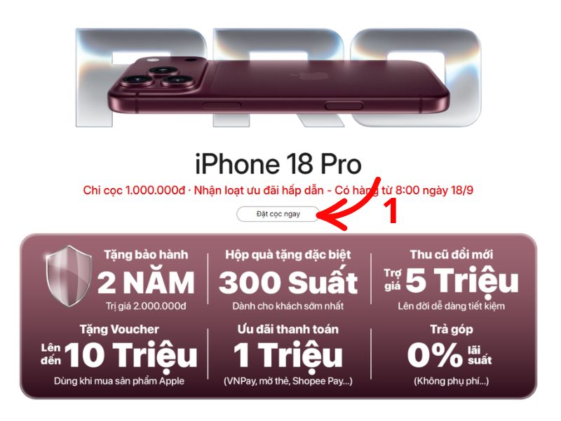 Hướng dẫn cách đặt hàng iPhone 18 Pro Max tại Clickbuy