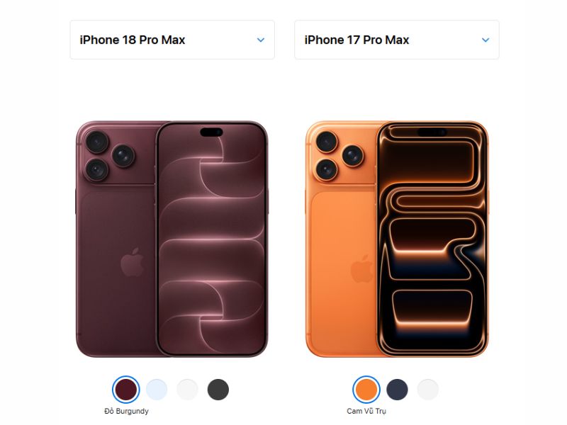 So sánh iPhone 17 Pro Max và 18 Pro Max