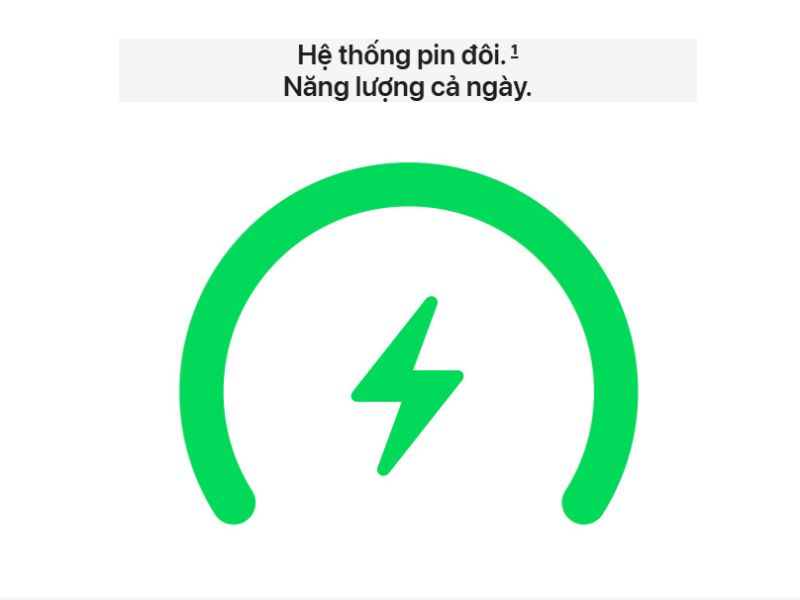 Thời lượng pin kép và công nghệ sạc nhanh vượt trội