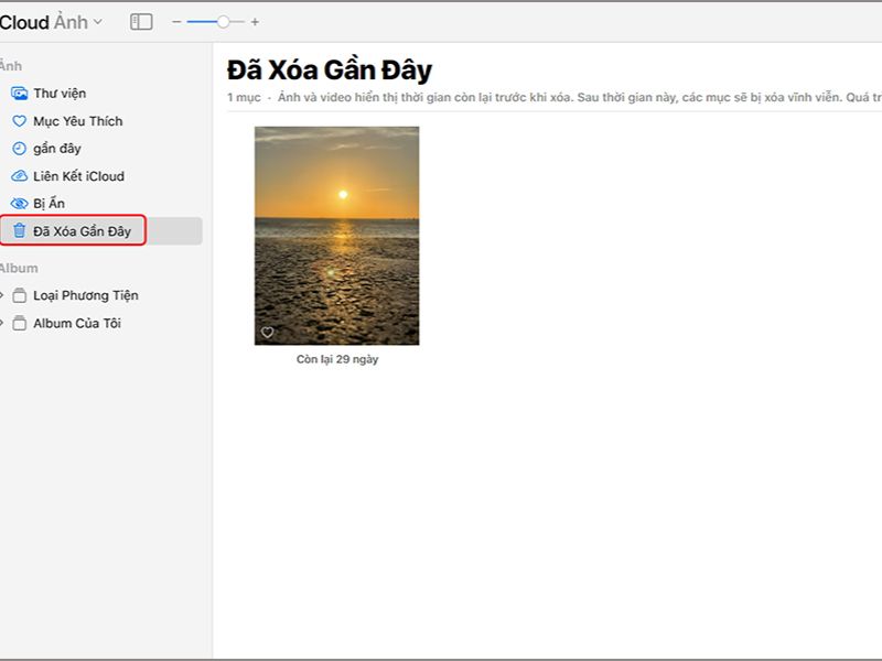 Khôi phục ảnh đã xóa thông qưa iCloud Photos