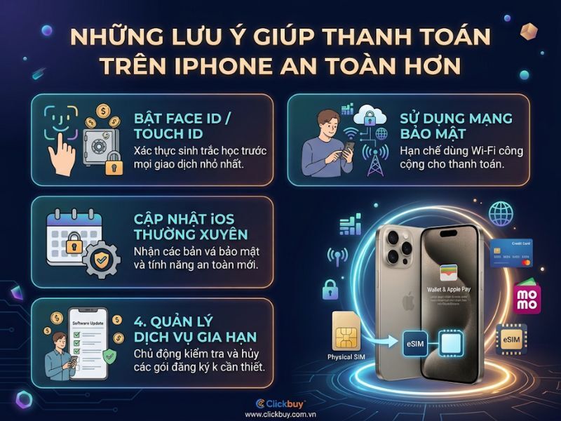 Những lưu ý giúp thanh toán trên iPhone an toàn hơn