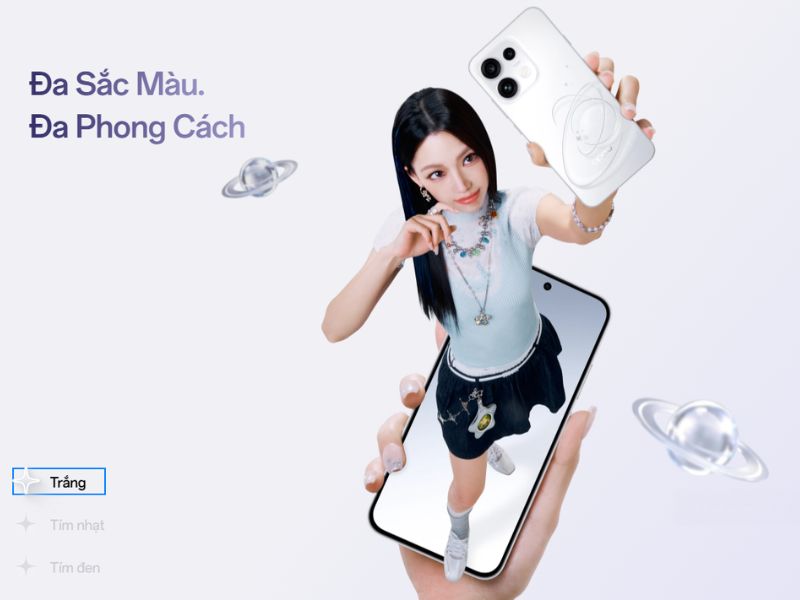 Điện thoại OPPO Reno16 F màu trắng
