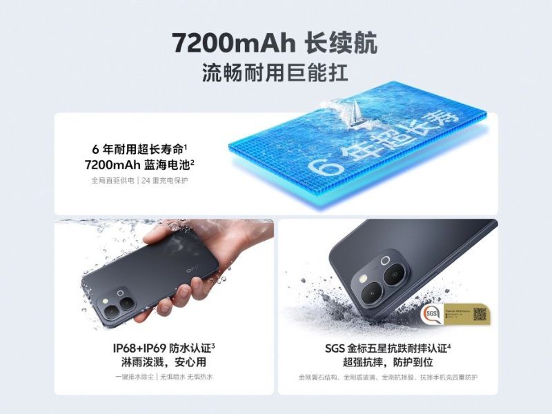 Vivo G5i và Vivo G5z có viên pin dung lượng 7,200 mAh